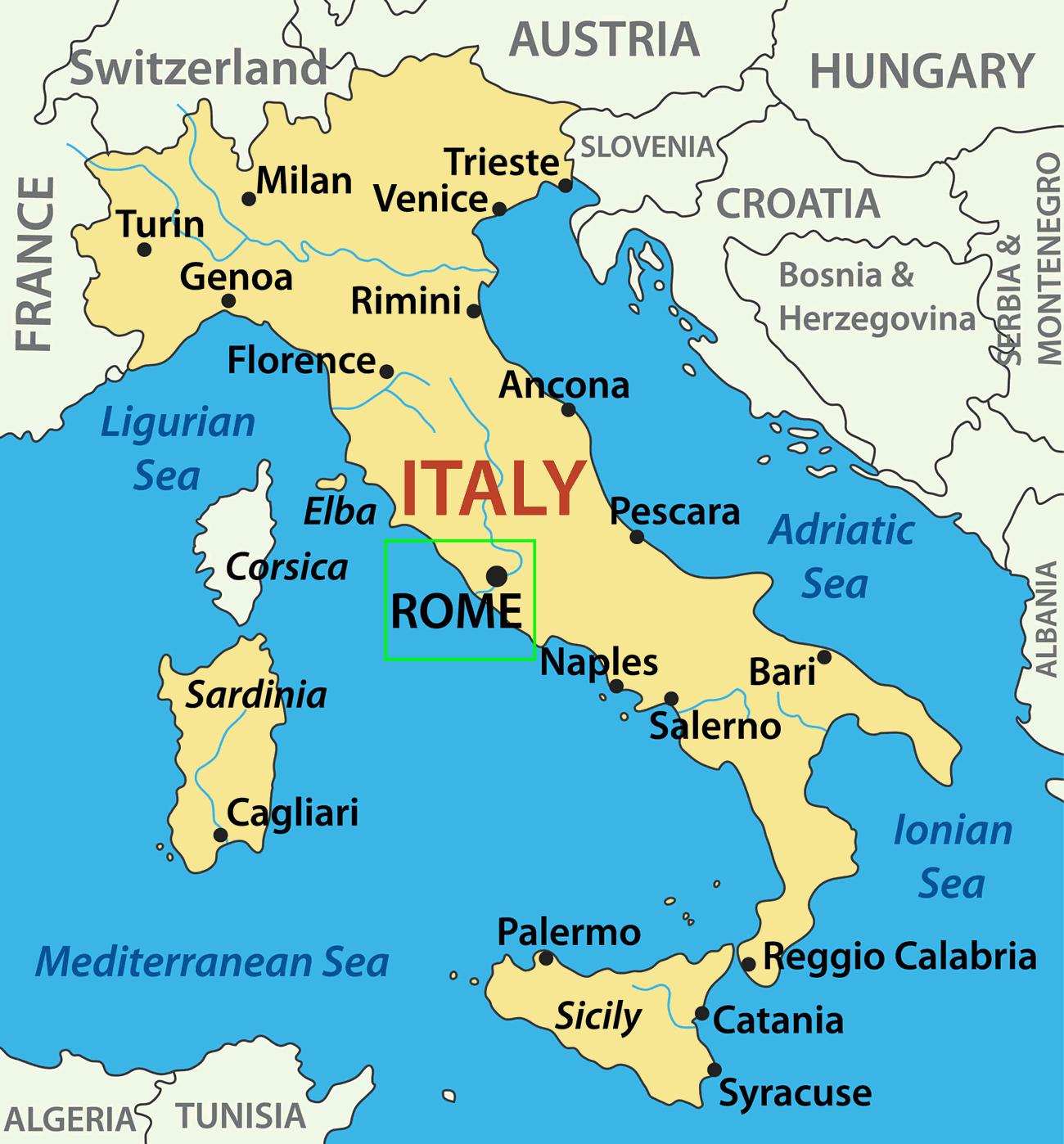 A Capital Da Italia Mapa O Mapa Da Italia Mostrando Roma Lazio Italia