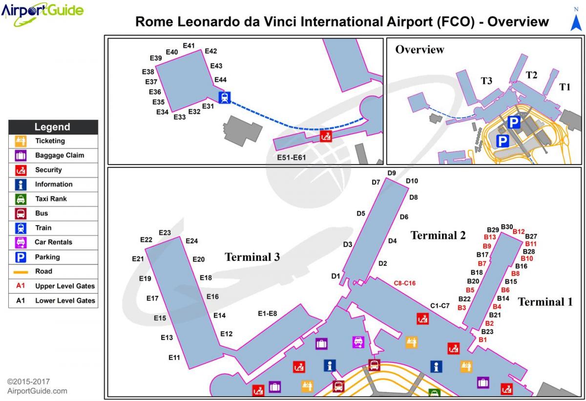 aeroporto internacional leonardo da vinci mapa