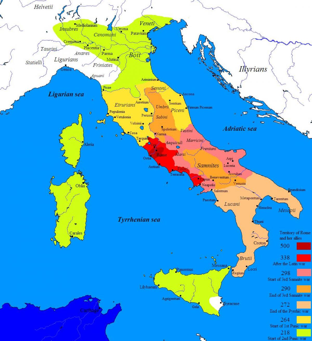 Mapa da antiga Roma e arredores