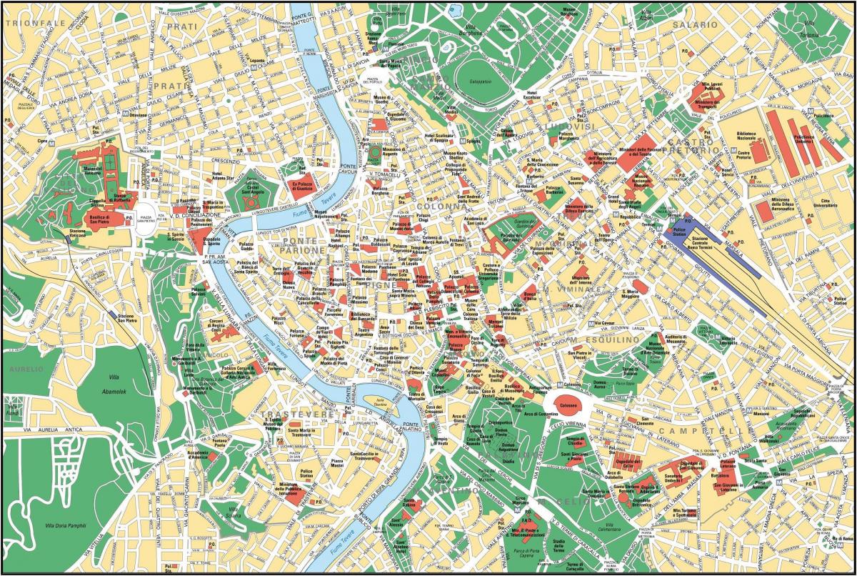 mapa da central, Roma, Itália