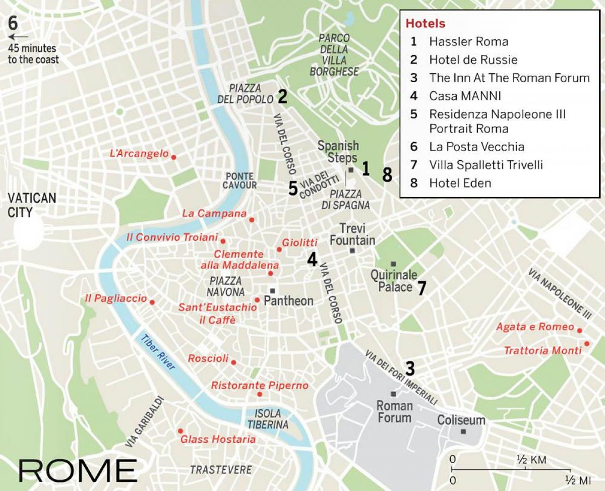 mapa de pantheon em Roma, Itália