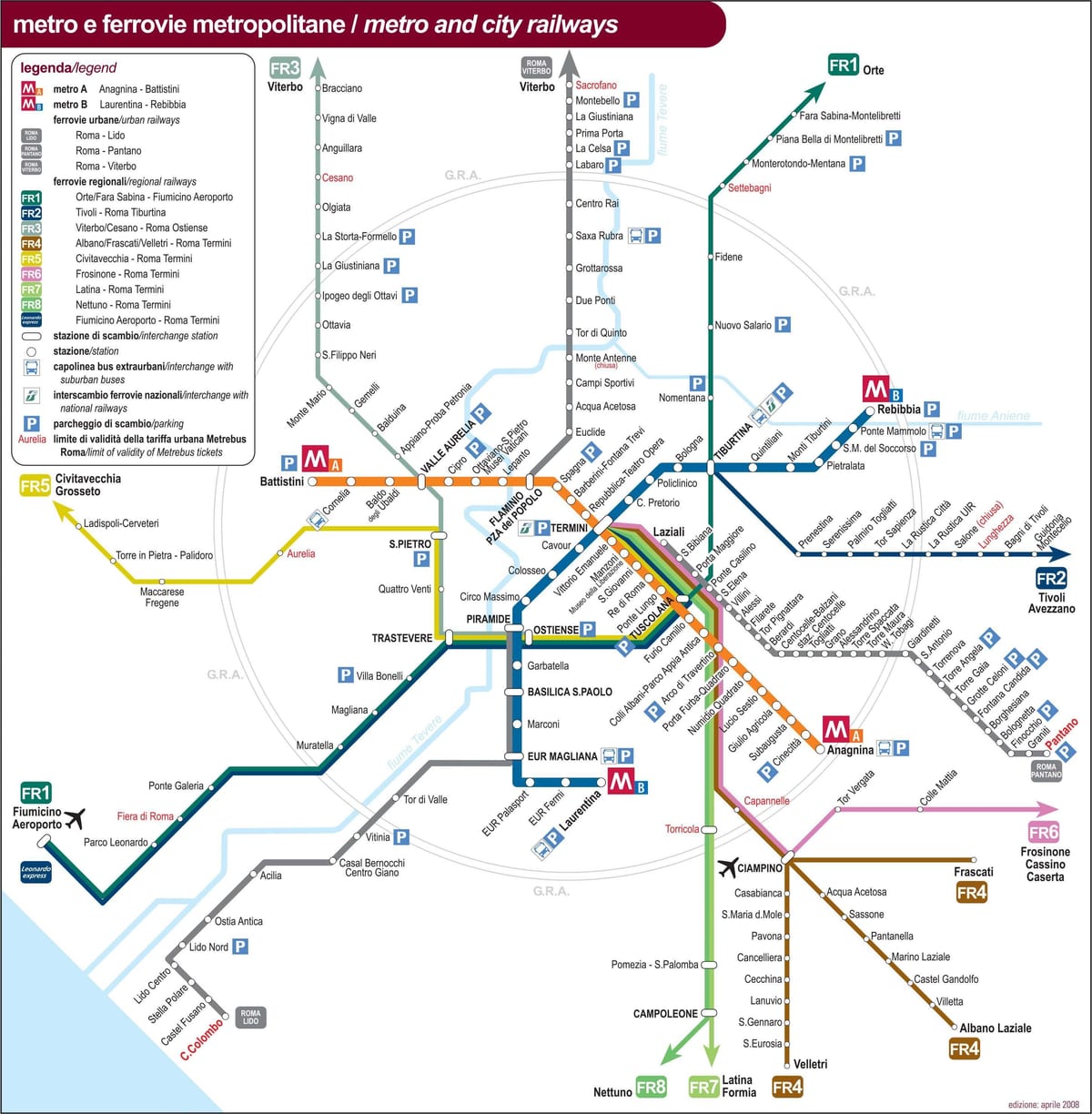 Roma, Itália, estação de trem mapa