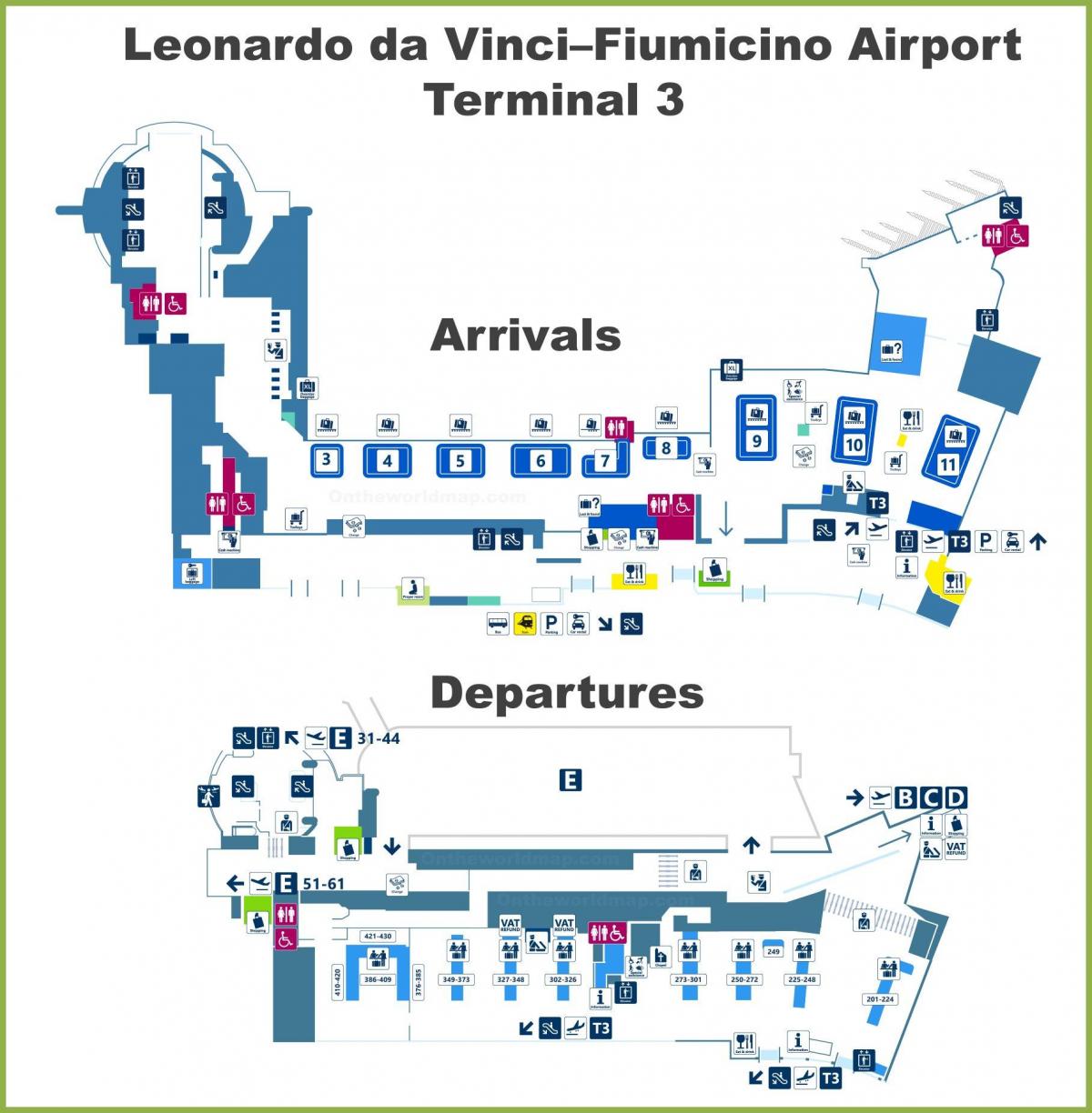 fco mapa do aeroporto terminal 3
