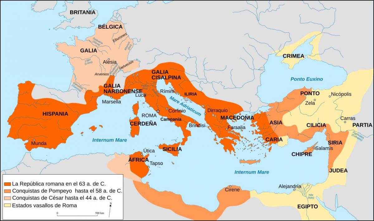 Roma antiga mapa rotulado