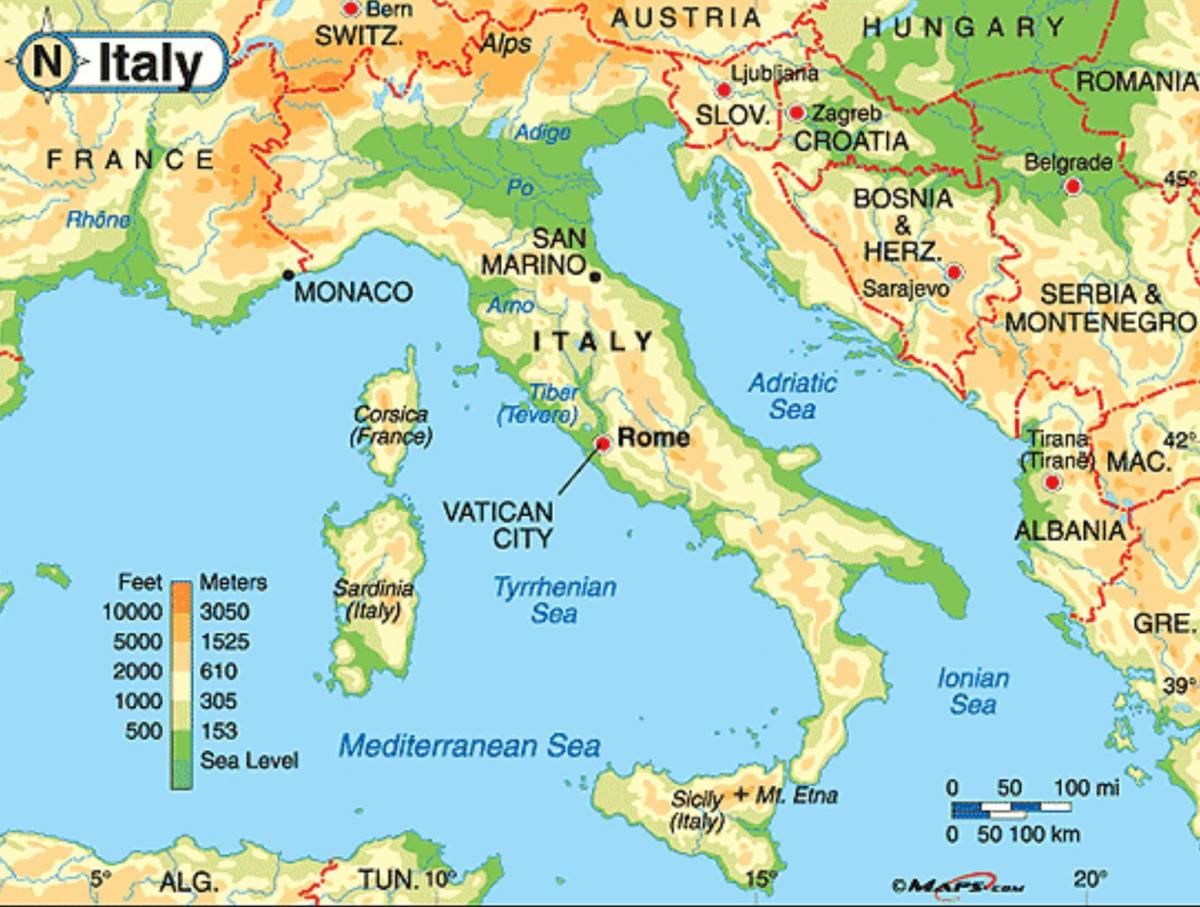 O mapa de Roma geografia