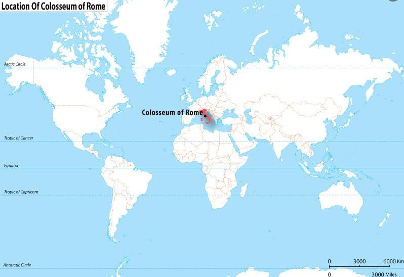 O mapa de Roma localização