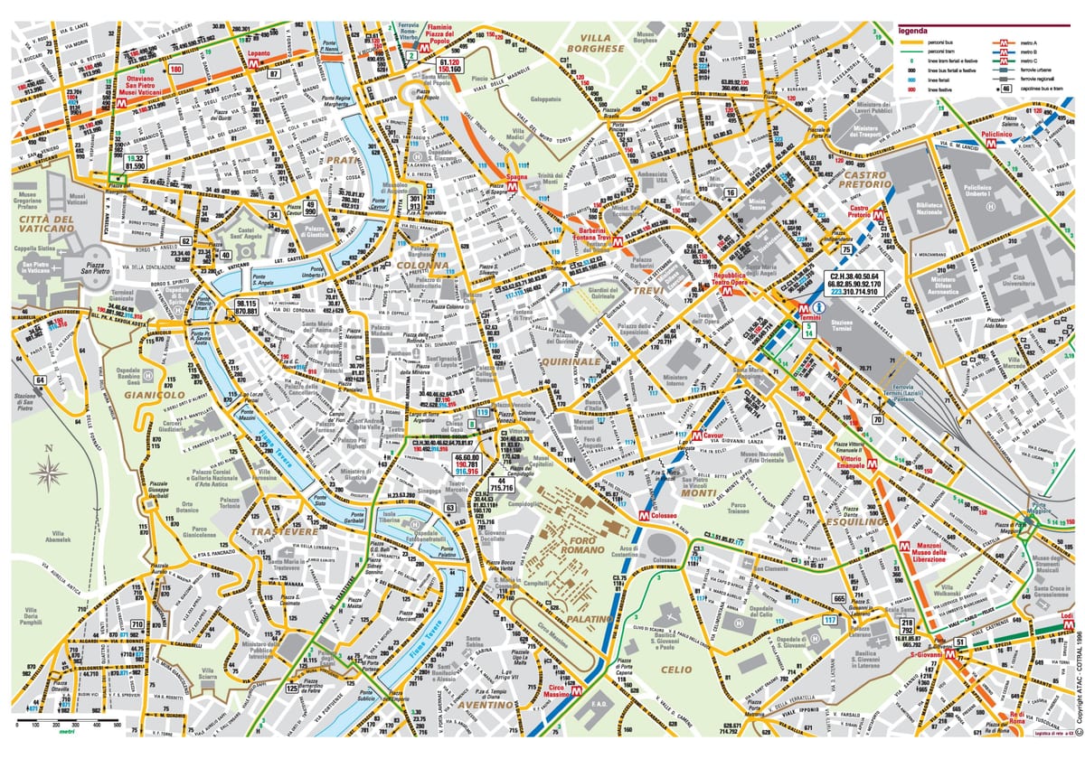 Roma mapa de ônibus
