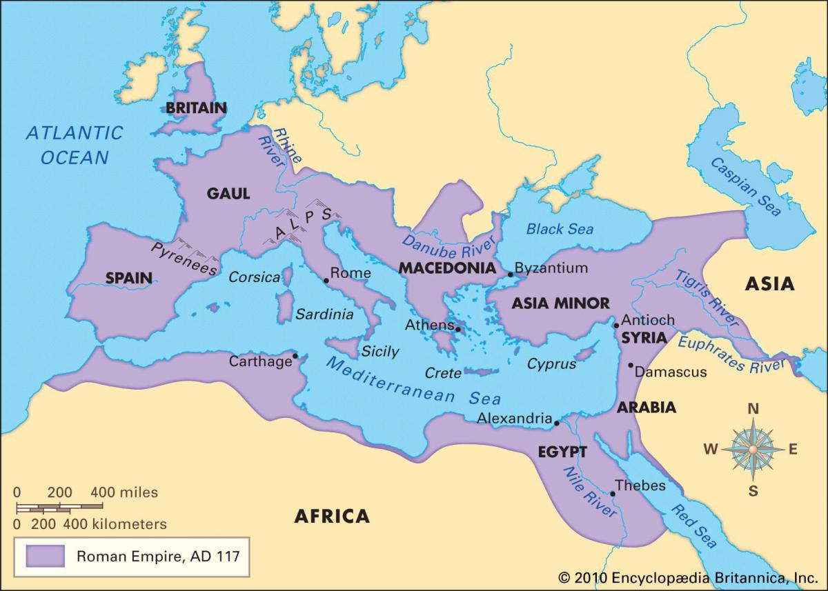 Roma antiga mapa para crianças