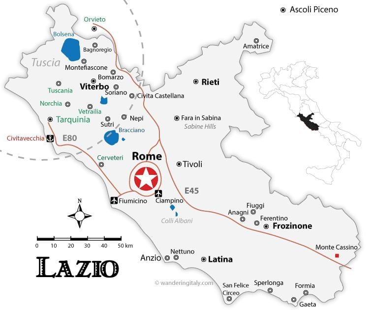 Roma, regiões de mapa de