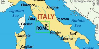 Mapa da Itália mostrando Roma
