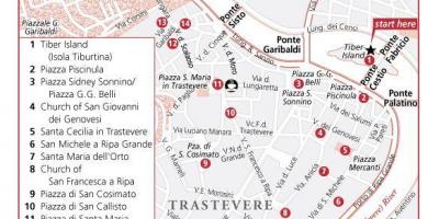 De Trastevere, bairro Roma mapa