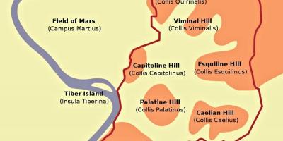 Mapa de colinas de Roma 