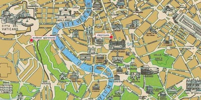 Mapa do centro histórico de Roma 