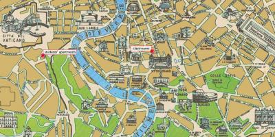 Mapa do centro histórico de Roma 