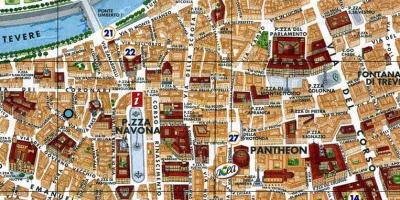 O mapa de Roma, a piazza navona