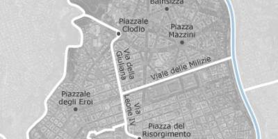 Mapa de prati em Roma