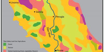 Rio tibre, em Roma mapa