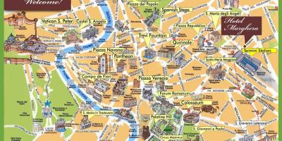 Marcos em Roma no mapa