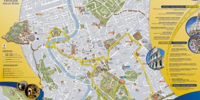 O mapa de Roma abrir a tour de itinerário de ônibus 