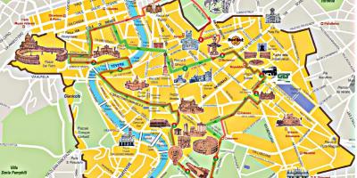 Roma hop on hop off tour de ônibus mapa de rotas