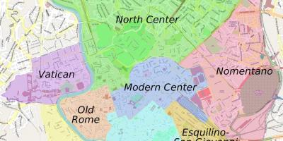 O mapa de Roma subúrbios